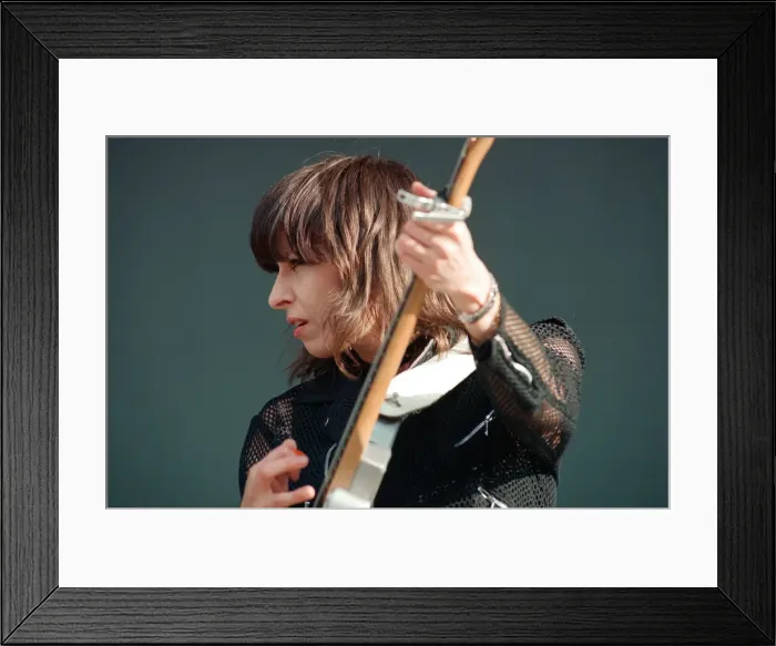 Framed Print : Chrissie Hynde (pictured) fronting her band The Pretenders Framed Print : Chrissie Hynde (pictured) fronting her band The Pretenders