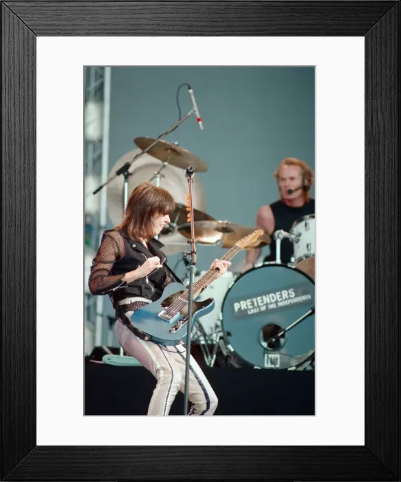 Framed Print : Chrissie Hynde (pictured) fronting her band The Pretenders Framed Print : Chrissie Hynde (pictured) fronting her band The Pretenders
