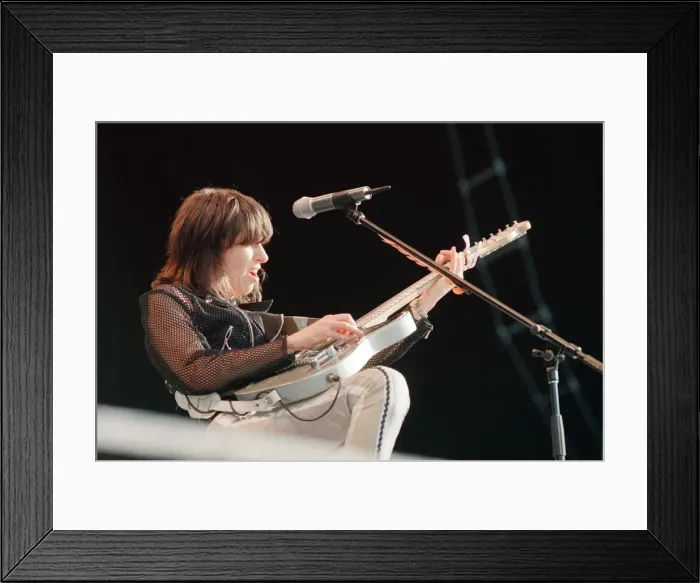 Framed Print : Chrissie Hynde (pictured) fronting her band The Pretenders Framed Print : Chrissie Hynde (pictured) fronting her band The Pretenders