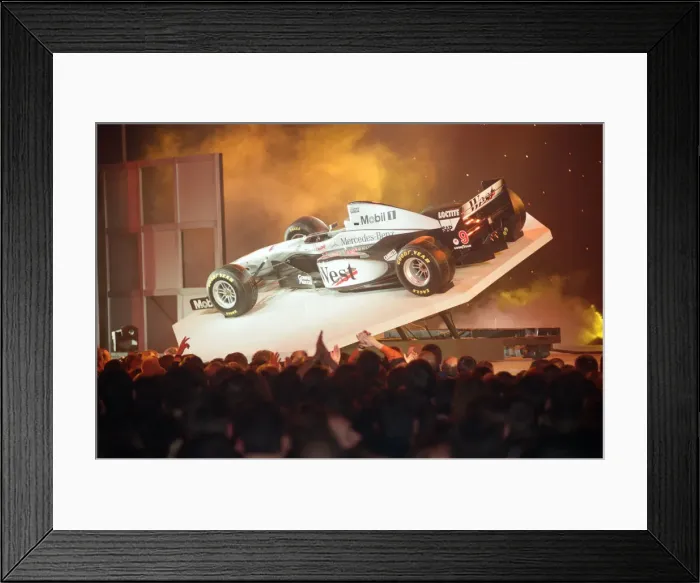 Framed Print : New McLaren MP4 12 Formula One Motor Racing Car is launched at Alexandra Palace in London Framed Print : New McLaren MP4 12 Formula One Motor Racing Car is launched at Alexandra Palace in London
