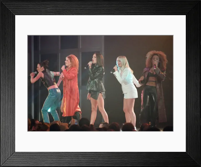 Framed Print : Spice Girls at Alexandra Palace in London to help launch new McLaren MP4 12 Formula One