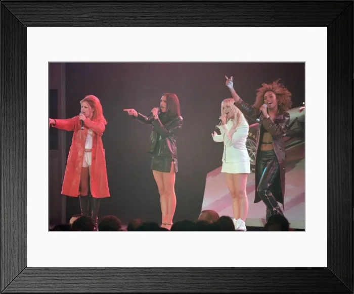 Framed Print : Spice Girls at Alexandra Palace in London to help launch new McLaren MP4 12 Formula One