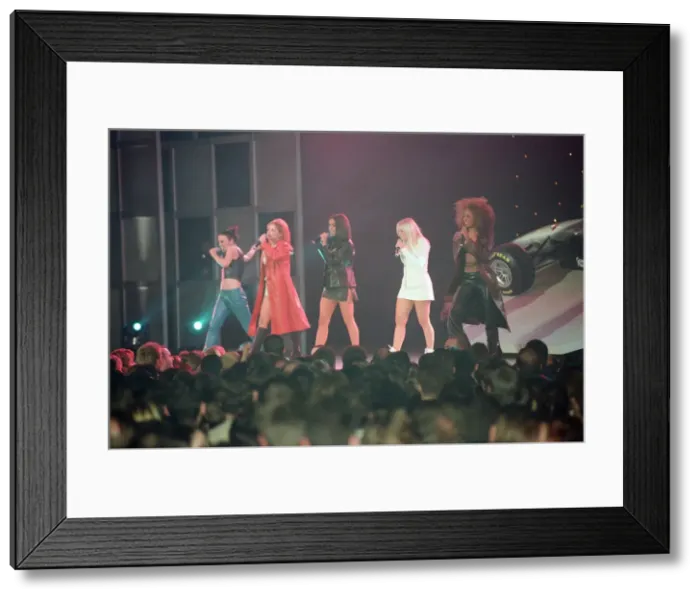 Framed Print : Spice Girls at Alexandra Palace in London to help launch new McLaren MP4 12 Formula One