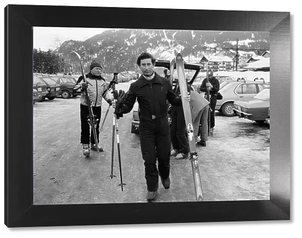 Charles, Prince of Wales, skiing at Klosters, Switzerland. 21st January 1980