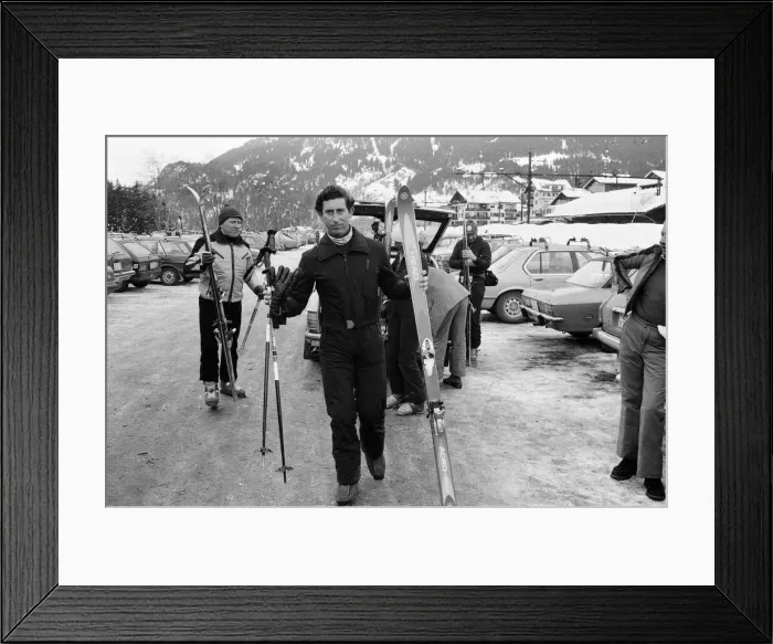 Framed Print : Charles, Prince of Wales, skiing at Klosters, Switzerland. 21st January 1980 Framed Print : Charles, Prince of Wales, skiing at Klosters, Switzerland. 21st January 1980