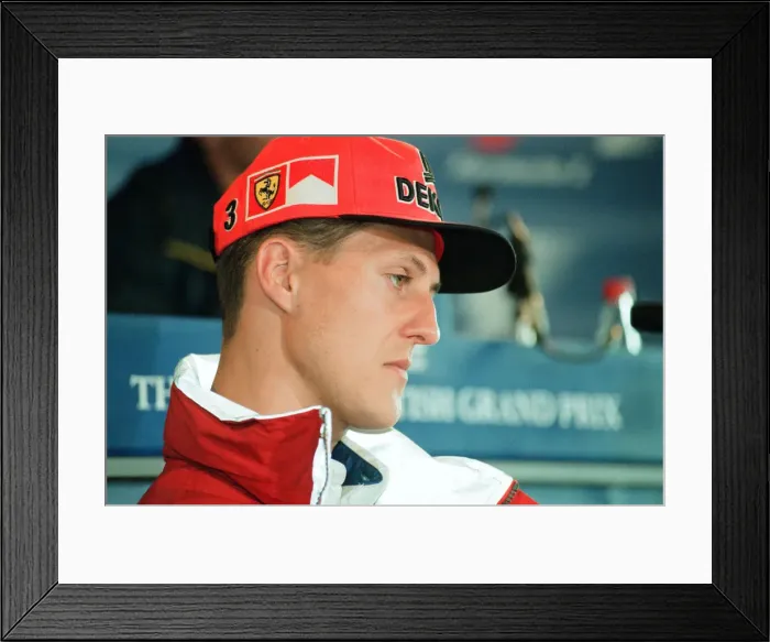 Framed Print : Michael Schumacher of Ferrari, 1998 British Grand Prix, held at the Silverstone Circuit Framed Print : Michael Schumacher of Ferrari, 1998 British Grand Prix, held at the Silverstone Circuit