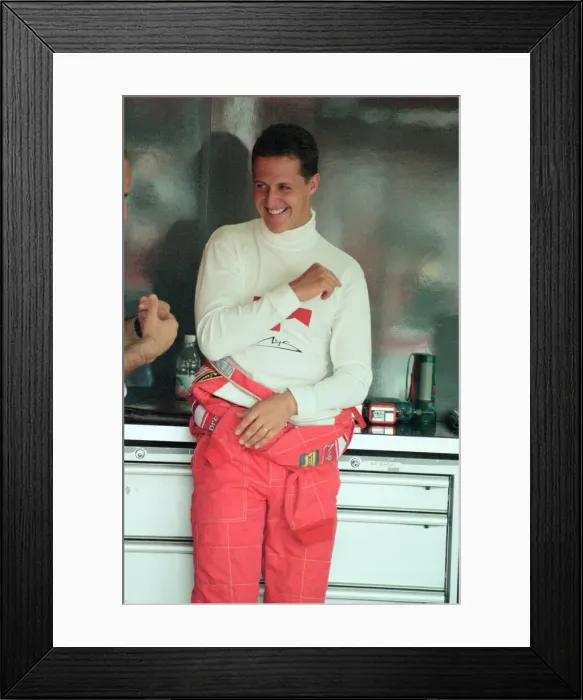 Framed Print : Michael Schumacher of Ferrari, 1998 British Grand Prix, held at the Silverstone Circuit Framed Print : Michael Schumacher of Ferrari, 1998 British Grand Prix, held at the Silverstone Circuit