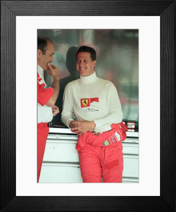 Framed Print : Michael Schumacher of Ferrari, 1998 British Grand Prix, held at the Silverstone Circuit Framed Print : Michael Schumacher of Ferrari, 1998 British Grand Prix, held at the Silverstone Circuit