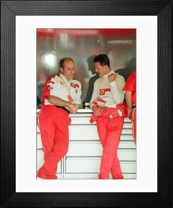 Framed Print : Michael Schumacher of Ferrari, 1998 British Grand Prix, held at the Silverstone Circuit Framed Print : Michael Schumacher of Ferrari, 1998 British Grand Prix, held at the Silverstone Circuit
