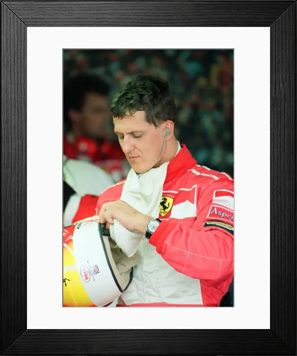 Framed Print : Michael Schumacher of Ferrari, 1998 British Grand Prix, held at the Silverstone Circuit Framed Print : Michael Schumacher of Ferrari, 1998 British Grand Prix, held at the Silverstone Circuit