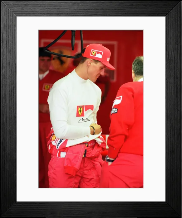 Framed Print : Michael Schumacher of Ferrari, 1998 British Grand Prix, held at the Silverstone Circuit Framed Print : Michael Schumacher of Ferrari, 1998 British Grand Prix, held at the Silverstone Circuit