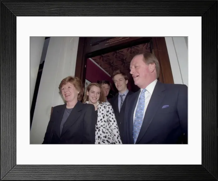 Framed Print : Andrew Parker Bowles & Rosemary Pitmans wedding at Chelsea Registrars Office Framed Print : Andrew Parker Bowles & Rosemary Pitmans wedding at Chelsea Registrars Office