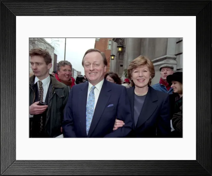 Framed Print : Andrew Parker Bowles & Rosemary Pitmans wedding at Chelsea Registrars Office Framed Print : Andrew Parker Bowles & Rosemary Pitmans wedding at Chelsea Registrars Office