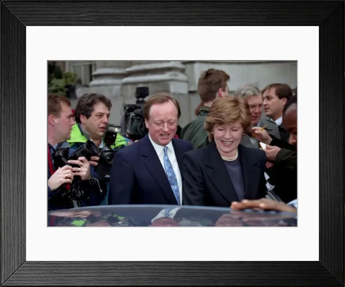 Framed Print : Andrew Parker Bowles & Rosemary Pitmans wedding at Chelsea Registrars Office Framed Print : Andrew Parker Bowles & Rosemary Pitmans wedding at Chelsea Registrars Office