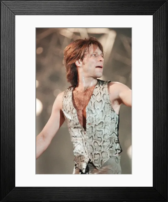 Framed Print : Jon Bon Jovi performing at Ibrox Stadium, Glasgow, Scotland during the group Bon Jovi Framed Print : Jon Bon Jovi performing at Ibrox Stadium, Glasgow, Scotland during the group Bon Jovi