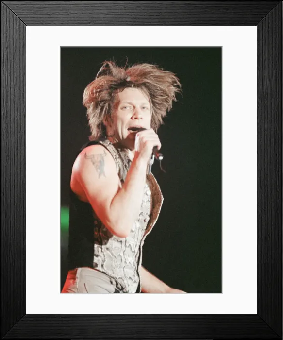 Framed Print : Jon Bon Jovi performing at Ibrox Stadium, Glasgow, Scotland during the group Bon Jovi Framed Print : Jon Bon Jovi performing at Ibrox Stadium, Glasgow, Scotland during the group Bon Jovi