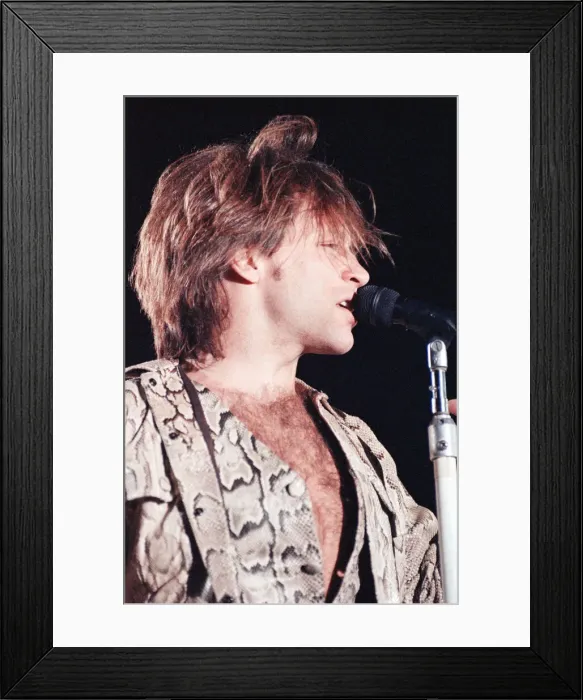 Framed Print : Jon Bon Jovi performing at Ibrox Stadium, Glasgow, Scotland during the group Bon Jovi Framed Print : Jon Bon Jovi performing at Ibrox Stadium, Glasgow, Scotland during the group Bon Jovi