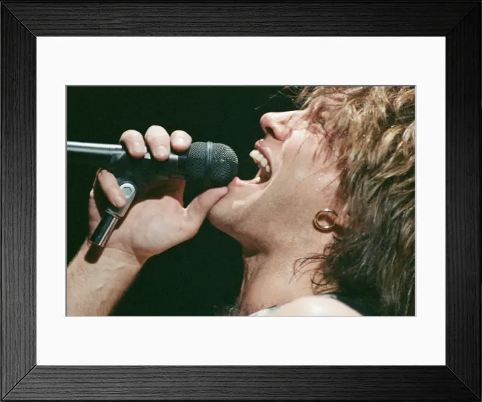 Framed Print : Jon Bon Jovi performing at Ibrox Stadium, Glasgow, Scotland during the group Bon Jovi Framed Print : Jon Bon Jovi performing at Ibrox Stadium, Glasgow, Scotland during the group Bon Jovi