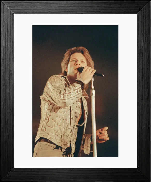 Framed Print : Jon Bon Jovi performing at Ibrox Stadium, Glasgow, Scotland during the group Bon Jovi Framed Print : Jon Bon Jovi performing at Ibrox Stadium, Glasgow, Scotland during the group Bon Jovi