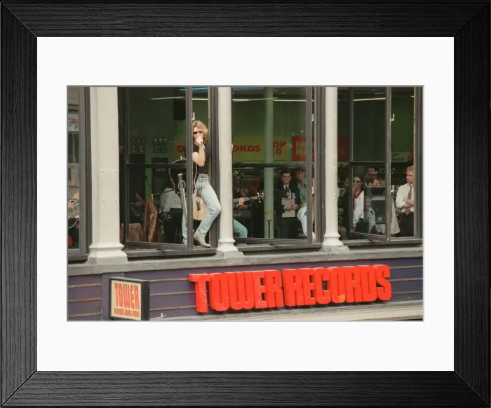 Framed Print : Bon Jovi, appearing at Tower Records, Argyle Street, Glasgow, Scotland Framed Print : Bon Jovi, appearing at Tower Records, Argyle Street, Glasgow, Scotland