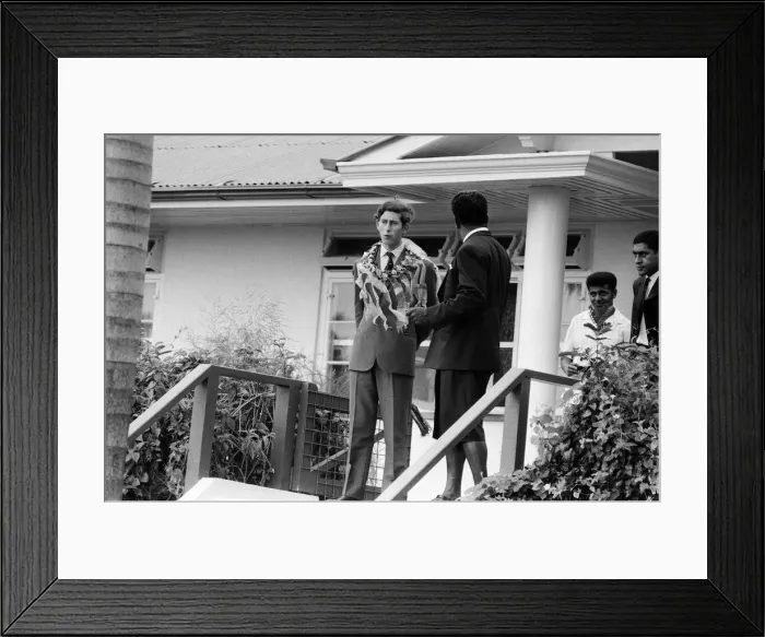 Framed Print : Charles, Prince of Wales, visits Levuka Island, Fiji. 11th October 1970