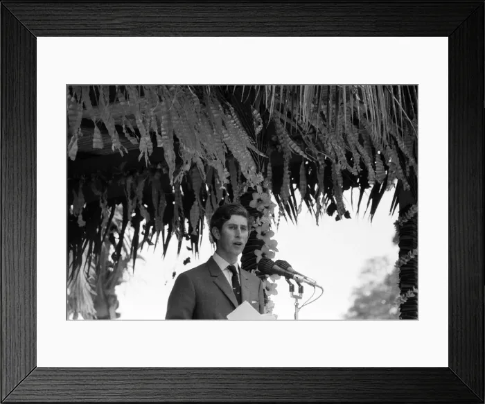 Framed Print : Charles, Prince of Wales, visits Levuka Island, Fiji. 11th October 1970 Framed Print : Charles, Prince of Wales, visits Levuka Island, Fiji. 11th October 1970
