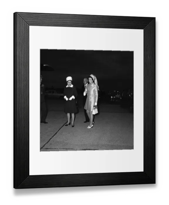Framed Print : Queen Elizabeth II and her daughter Princess Anne at Heathrow Airport after returning Framed Print : Queen Elizabeth II and her daughter Princess Anne at Heathrow Airport after returning