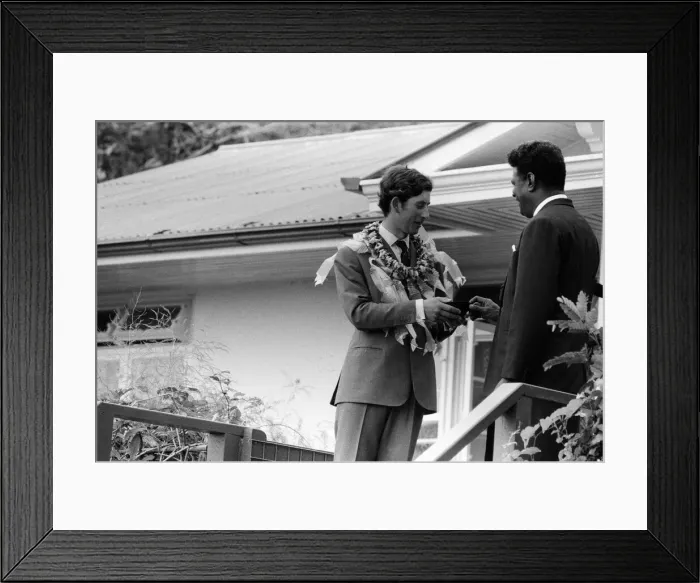 Framed Print : Charles, Prince of Wales, visits Levuka Island, Fiji. 11th October 1970 Framed Print : Charles, Prince of Wales, visits Levuka Island, Fiji. 11th October 1970