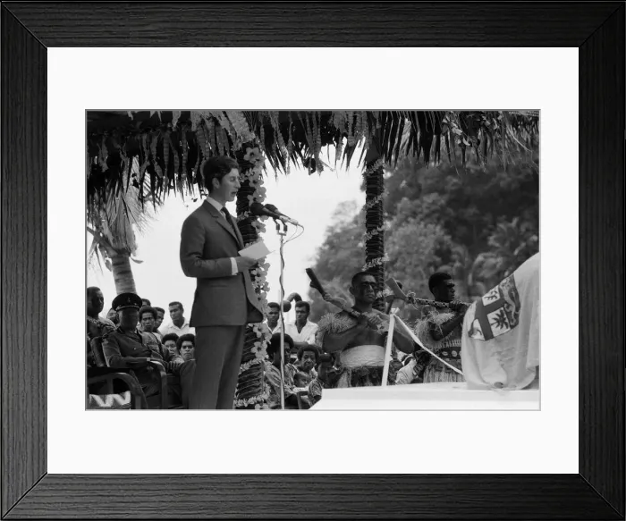 Framed Print : Charles, Prince of Wales, visits Levuka Island, Fiji. 11th October 1970 Framed Print : Charles, Prince of Wales, visits Levuka Island, Fiji. 11th October 1970