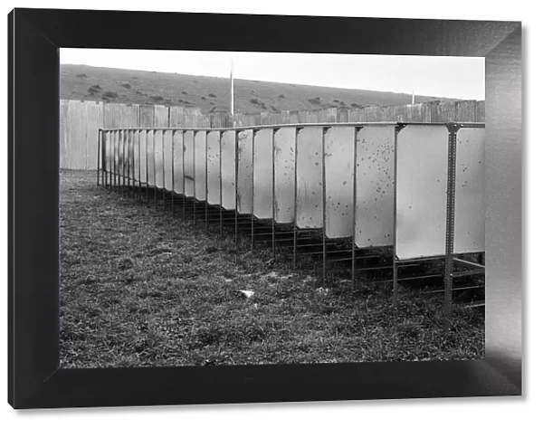 Isle of Wight Festival. Open pit latrines that have been erected. 21st August 1970