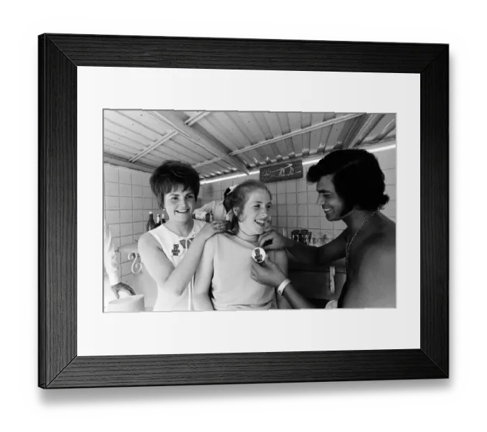 Framed Print : Pictured in Las Vegas, Nevada are Janet Lovegrove and Gillian Mason