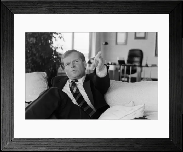 Framed Print : Jeffrey Archer pictured in his apartment by the River Thames, London. 9th September 1987