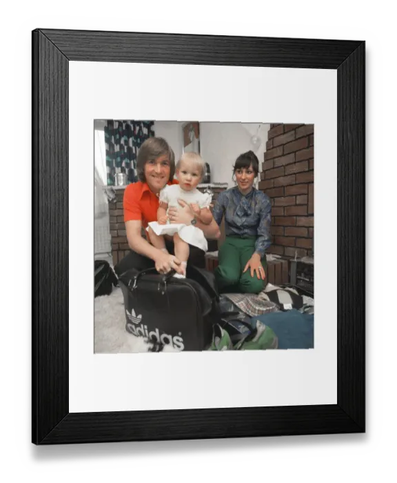 Framed Print : Kenny Dalglish and his family. Kenny Dalglish is a Scottish Football Player