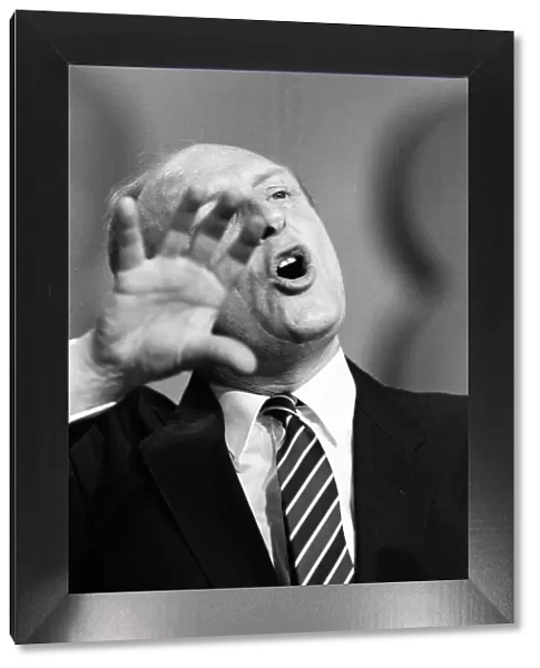 Labour Party conference, Bournemouth. Leader Neil Kinnock delivers a speech