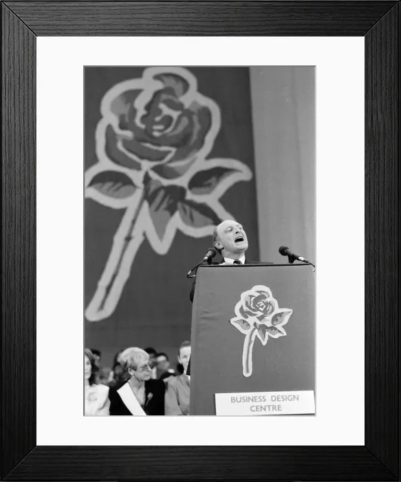 Framed Print : Labour Party rally held at the Business Design Centre during the 1987 election campaign Framed Print : Labour Party rally held at the Business Design Centre during the 1987 election campaign