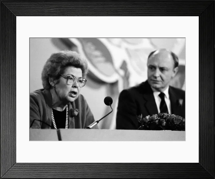 Framed Print : Labour Party meeting ahead of the 1987 general election Framed Print : Labour Party meeting ahead of the 1987 general election