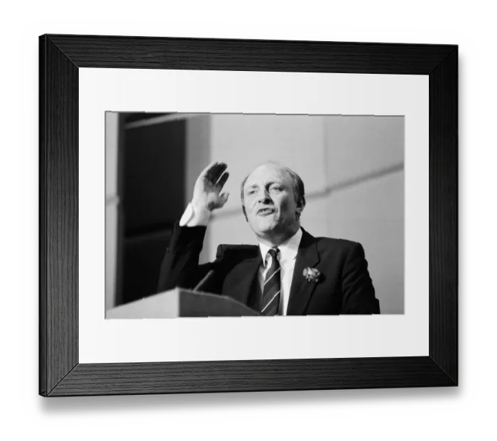 Framed Print : Labour leader Neil Kinnock on the day of the 1987 general election in Pontllanfraith Framed Print : Labour leader Neil Kinnock on the day of the 1987 general election in Pontllanfraith