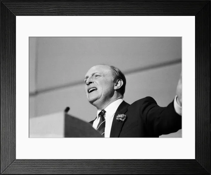 Framed Print : Labour leader Neil Kinnock on the day of the 1987 general election in Pontllanfraith Framed Print : Labour leader Neil Kinnock on the day of the 1987 general election in Pontllanfraith