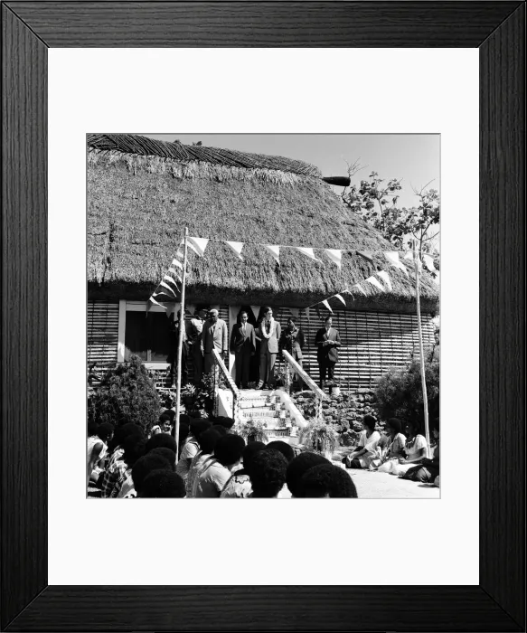Framed Print : Prince Charles visits Viseisei Village, Viti Levu Island, in Ba Province of Fiji