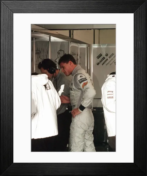 Framed Print : David Coulthard of McLaren-Mercedes, 1998 British Grand Prix Framed Print : David Coulthard of McLaren-Mercedes, 1998 British Grand Prix