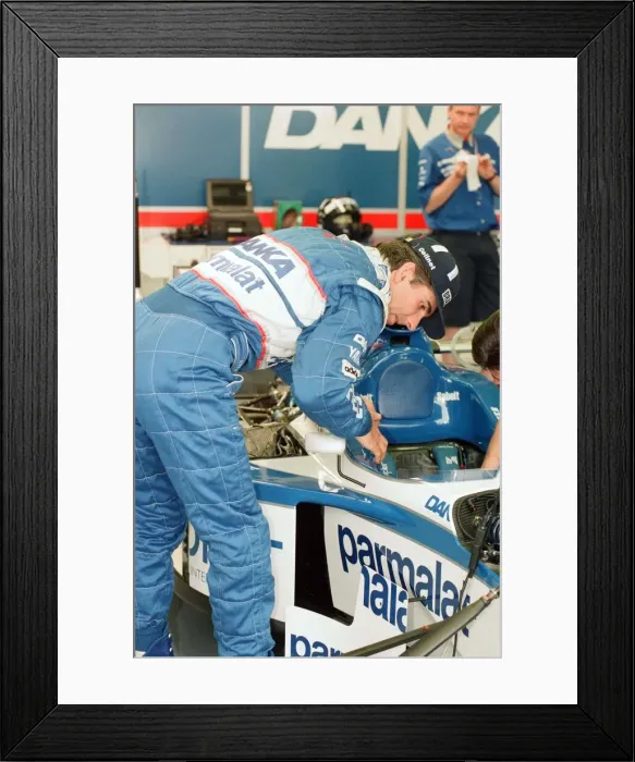 Framed Print : Damon Hill of Arrows-Yamaha, 1997 British Grand Prix, held at the Silverstone Circuit