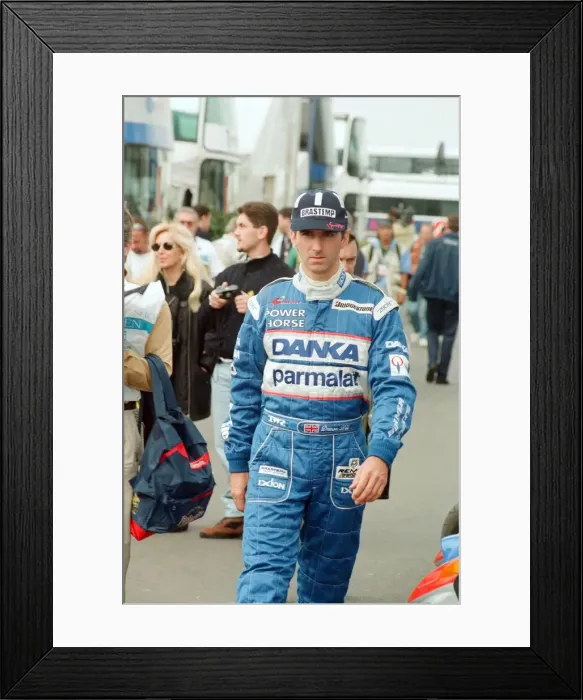 Framed Print : Damon Hill of Arrows-Yamaha, 1997 British Grand Prix, held at the Silverstone Circuit