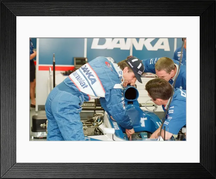 Framed Print : Damon Hill of Arrows-Yamaha, 1997 British Grand Prix, held at the Silverstone Circuit