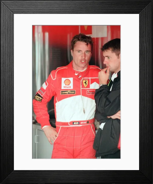 Framed Print : Eddie Irvine of Ferrari, 1998 British Grand Prix, held at the Silverstone Circuit Framed Print : Eddie Irvine of Ferrari, 1998 British Grand Prix, held at the Silverstone Circuit