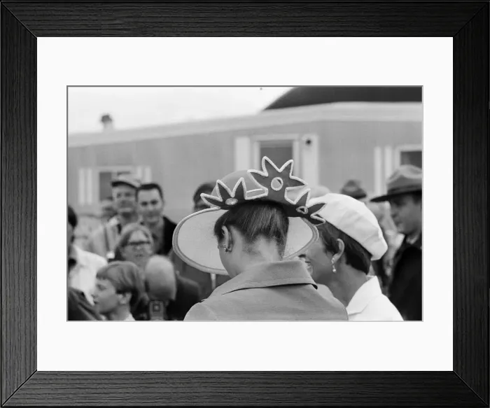 Framed Print : Royal tour of Canada. At Carmen, near Winnipeg. Princess Anne wears a hat which has an Framed Print : Royal tour of Canada. At Carmen, near Winnipeg. Princess Anne wears a hat which has an