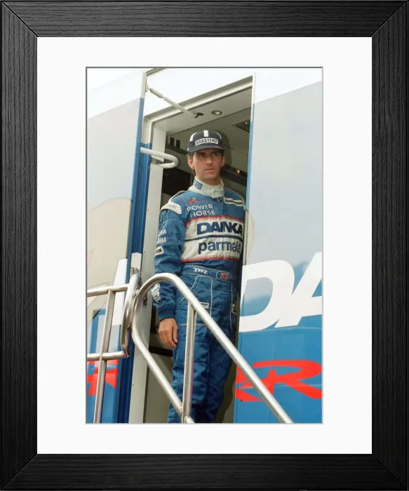 Framed Print : Damon Hill of Arrows-Yamaha, 1997 British Grand Prix, held at the Silverstone Circuit