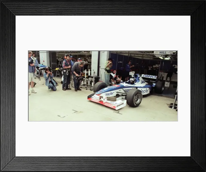 Framed Print : Damon Hill of Arrows-Yamaha, leaving garage, 1997 British Grand Prix Framed Print : Damon Hill of Arrows-Yamaha, leaving garage, 1997 British Grand Prix
