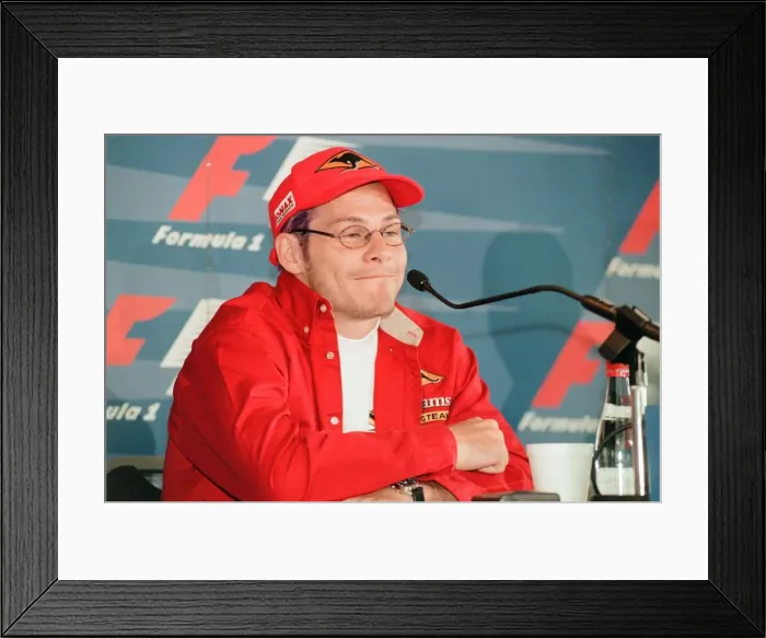 Framed Print : Jacques Villeneuve of Williams-Mecachrome, 1998 British Grand Prix Framed Print : Jacques Villeneuve of Williams-Mecachrome, 1998 British Grand Prix