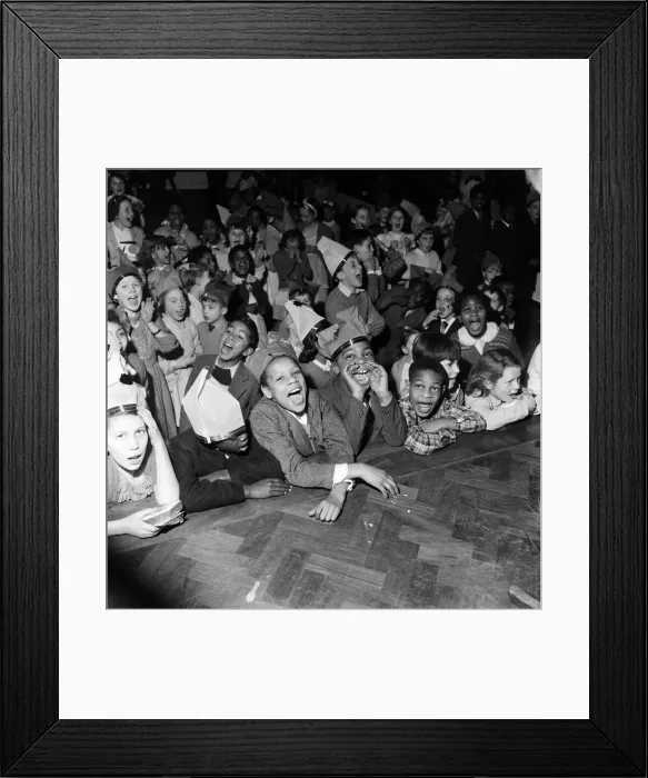Framed Print : West Indians give a party for white and black children. Children get together in Framed Print : West Indians give a party for white and black children. Children get together in