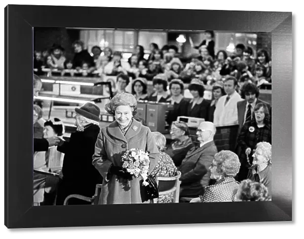 Queen Elizabeth II opens the Elmsleigh Shopping Centre, Staines. 22nd February 1980